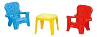 Dolu Tafel met 2 Stoelen Blauw/Rood/Geel - thumbnail