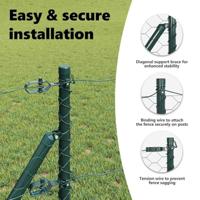 VidaXL Afrasteringspaal groen 10 x 0,6 m (50 mm gaas) staal en pvc - thumbnail