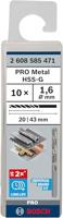 Bosch Accessoires Metaalboren HSS-G, Standard 1,6 x 20 x 43 mm 10st - 2608585471 - thumbnail