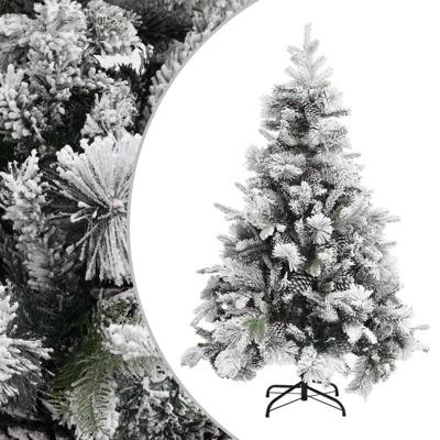 VidaXL Kerstboom met dennenappels en sneeuw 150 cm pvc en pe