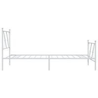 Bedframe met hoofd- en voeteneinde metaal wit 90x190 cm - thumbnail