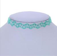 3 PC'S Fashion gevlochten fishline Clavicle ketting choker kettingen (blauw-groen) - thumbnail