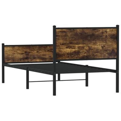 Bedframe zonder matras metaal gerookt eikenkleurig 80x200 cm
