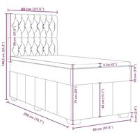Boxspring met matras stof donkergrijs 80x200 cm - thumbnail