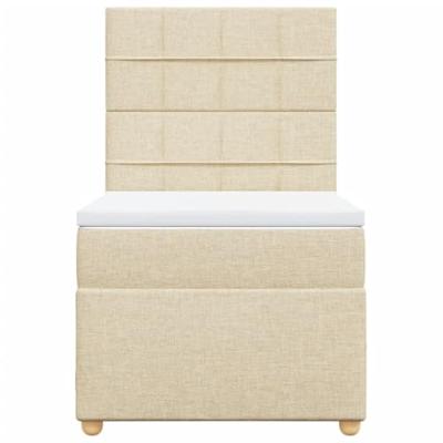 Boxspring met matras stof crèmekleurig 90x190 cm