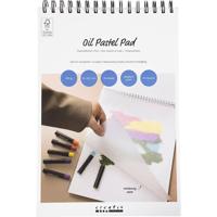 Creativ Company Pad voor oliepastels, a4, vel 210x297 mm, 300 gr, wit, 15 vel/ 1 stuk - thumbnail