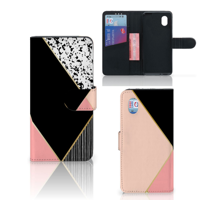 Black Pink Shapes Hoesje Alcatel 1B 2020 Met Pasjesvak Kunstleer TPU | Book Case - thumbnail