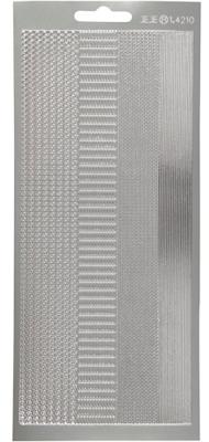 Creativ Company Stickers, randen, vel 10x23 cm, zilver, 1 vel