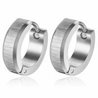 Mendes RVS Oorringen Heren Zilverkleurig Geborsteld - thumbnail