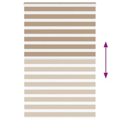 VidaXL Zebra blind 150x230 cm stofbreedte 145,9 cm polyester zandbruin VidaXL Zebra blind 150x230 cm stofbreedte 145,9 cm polyester zandbruin