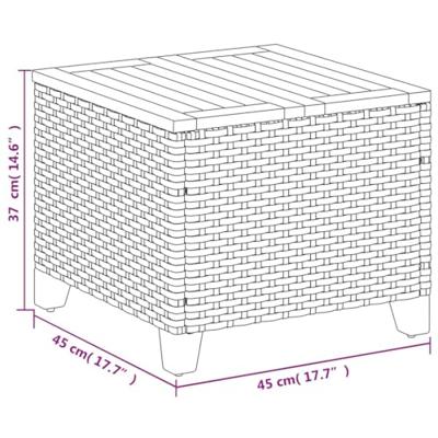 Tuintafel 45x45x37 cm poly rattan en acaciahout beige