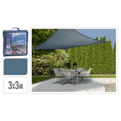 ProGarden schaduwdoek vierkant 3x3 m blauw