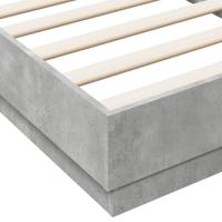 Bedframe bewerkt hout betongrijs 75x190 cm - thumbnail
