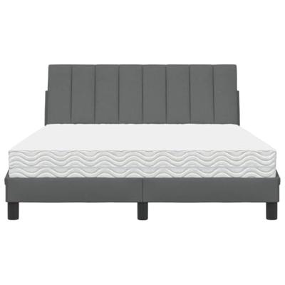 Bed met matras "Hanko" stof donkergrijs 120x200 cm - thumbnail