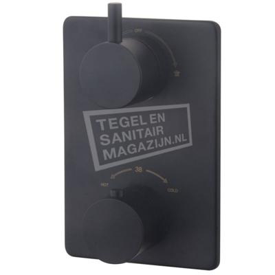 Douchekraan Wiesbaden Caral thermostatisch afbouwdeel 2-weg Mat Zwart