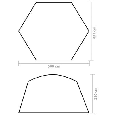 Zwembadtent 500x433x250 cm stof groen - thumbnail