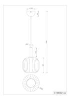 Trio PendelDiva Ø 20cm - wit glas - 319800108 - thumbnail