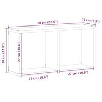Wandkast 60x16x30 cm bewerkt hout betongrijs - thumbnail