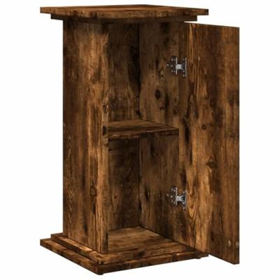 VidaXL Sokkel met opbergruimte 31x30x60 cm bewerkt hout gerookt eiken - thumbnail