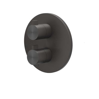 Afbouwdeel IVY Tribe Inbouwthermostaat 2-weg Met Rond Rozet Geborsteld RVS316 Carbon Black PVD IVY Afbouwdeel IVY Tribe Inbouwthermostaat 2-weg Met Rond Rozet Geborsteld RVS316 Carbon Black PVD IVY