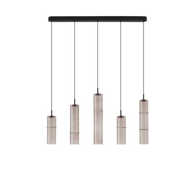 Lyora Unieke hanglampSano recht 5-lichts smoke glas - 9009171