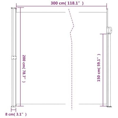 VidaXL Windscherm uittrekbaar 200x300 cm crèmekleurig