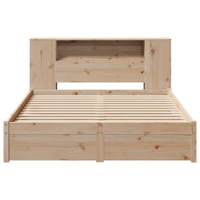 Bed met boekenkast zonder matras massief grenenhout 120x200 cm