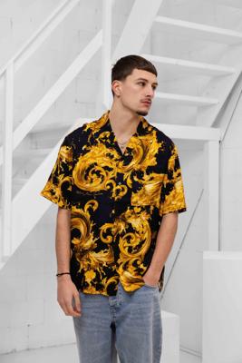 Versace Jeans Couture Barocco Wave Polo Heren Zwart/Goud - Maat L - Kleur: GoudZwart | Soccerfanshop