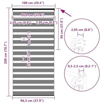 VidaXL Zebra rolgordijn 100x200 cm stofbreedte 95,9 cm marmerbeige VidaXL Zebra rolgordijn 100x200 cm stofbreedte 95,9 cm marmerbeige