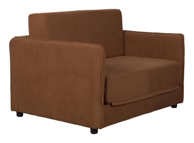 ZILT Loveseat/Sofabed 'Sjaak' Rib, kleur Bruin ZILT Loveseat/Sofabed 'Sjaak' Rib, kleur Bruin
