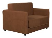 ZILT Loveseat/Sofabed 'Sjaak' Rib, kleur Bruin - thumbnail