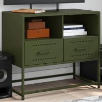Tv-meubel 68x39x60,5 cm staal olijfgroen - thumbnail