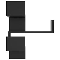 Hoekwandschappen 2 st 40x40x50 cm spaanplaat zwart - thumbnail