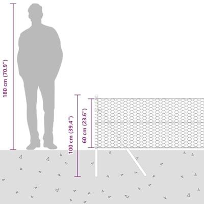 VidaXL Afrasteringspaal groen 25 x 0,6 m (36 mm gaas) staal en pvc