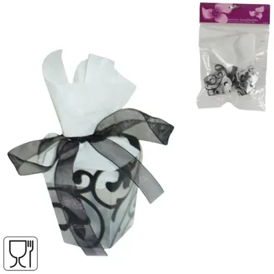 Geschenkverpakking zwart 5 cm set van 6 | 24 stuks