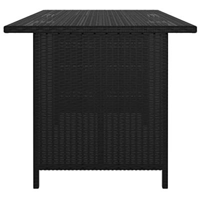 Tuintafel 110x70x65 cm poly rattan zwart - thumbnail