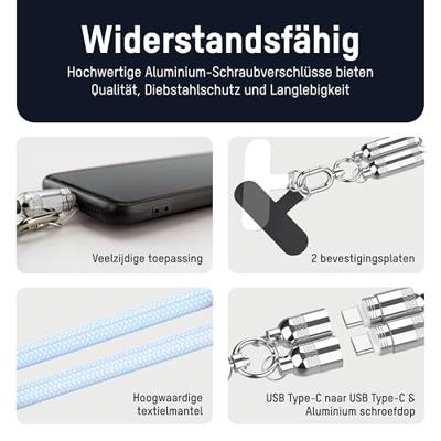 Ansmann 1700-0191 USB-C-kabel USB-C stekker 1.2 m Blauw