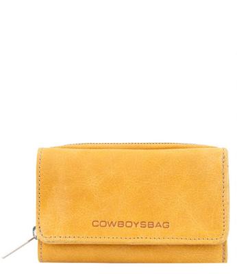 Cowboysbag leren portemonnee Purse Warkley geel