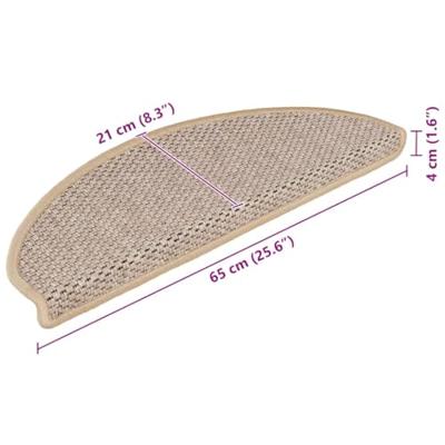 Trapmatten zelfklevend 15 st sisal-look 65x21x4 cm lichtbeige - thumbnail