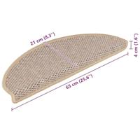 VidaXL Trapmatten zelfklevend 15 st sisal-look 65x21x4 cm lichtbeige - thumbnail