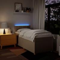 Boxspring met matras stof crèmekleurig 80x200 cm - thumbnail