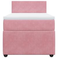Boxspring met matras fluweel roze 90x190 cm - thumbnail