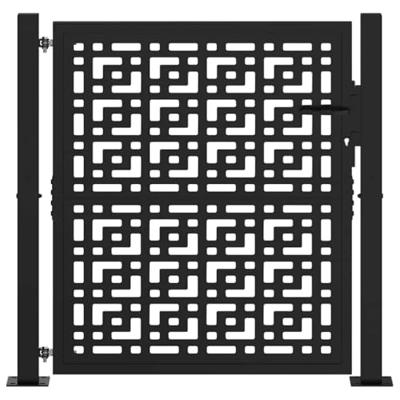 Poort met kruisontwerp 100x100 cm staal zwart