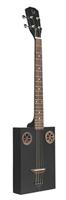J.N Guitars Cask Firkin Acoustic Cigar Box 4-snaars westerngitaar zwart - thumbnail