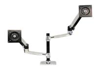 Ergotron LX Dual Arm Stacking Desk Mount Monitor-tafelbeugel Incl. laptophouder 38,1 cm (15) - 61 cm (24) Aluminium In hoogte verstelbaar, Kantelbaar, - thumbnail