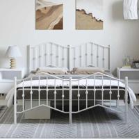 Bedframe met hoofd- en voeteneindemetaal wit 135x190 cm - thumbnail