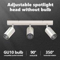 VidaXL Plafondspot met schijnwerpers nikkel 38 x 6 x 16 cm metaal - thumbnail