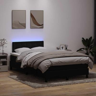 Boxspring met matras en LED fluweel zwart 120x210 cm
