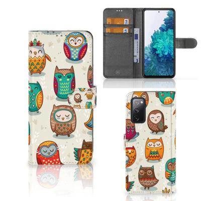 Samsung Galaxy S20 FE | Telefoonhoesje | Met pasjeshouder | Vrolijke Uilen Samsung Galaxy S20 FE | Telefoonhoesje | Met pasjeshouder | Vrolijke Uilen