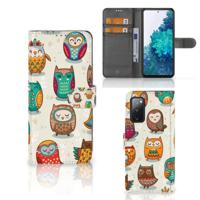 Samsung Galaxy S20 FE | Telefoonhoesje | Met pasjeshouder | Vrolijke Uilen - thumbnail